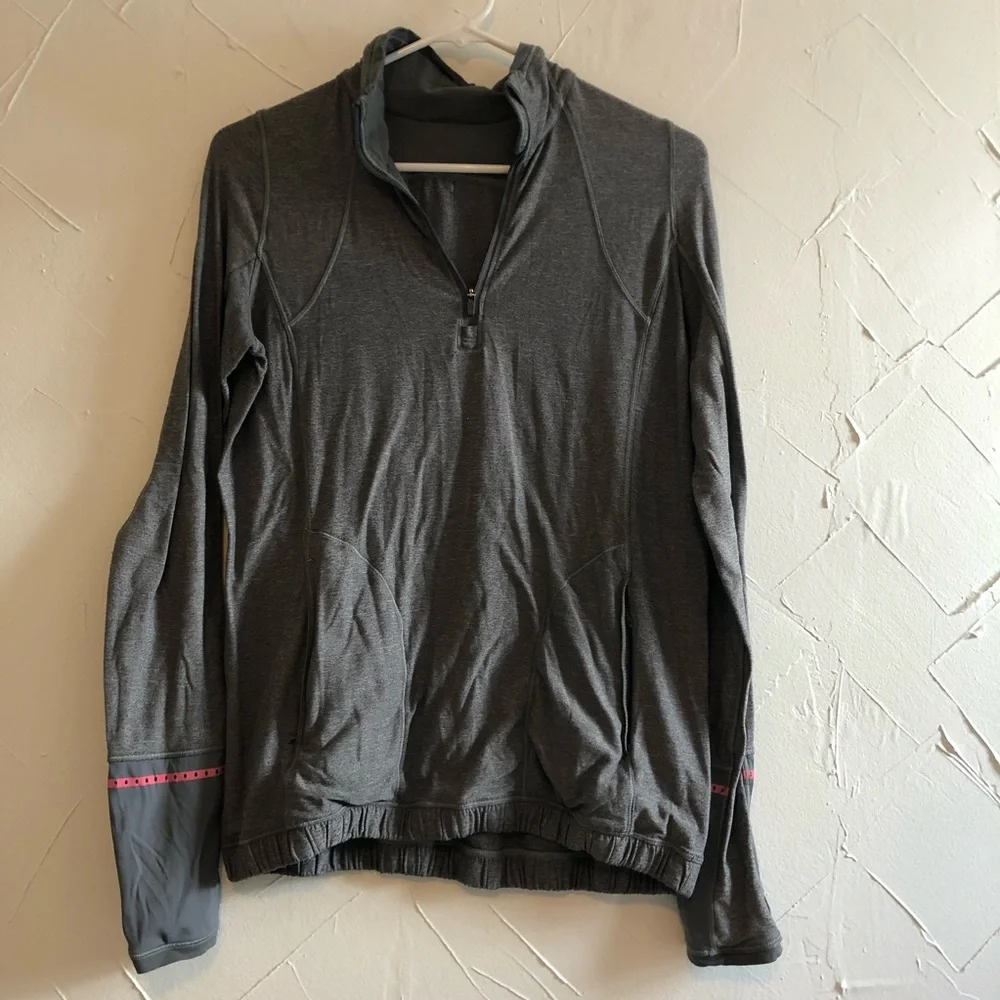 Lululemon Pace Pusher Half Zip Pullover in Heather Gray Size 8 - Picture 2 of 9